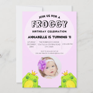 First Birthday Party Frog Invitation