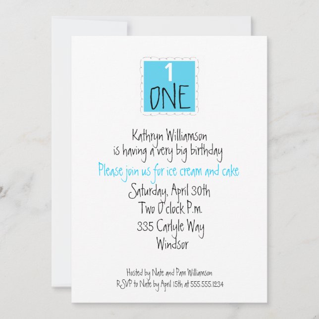 First Birthday Party Invitation (Front)