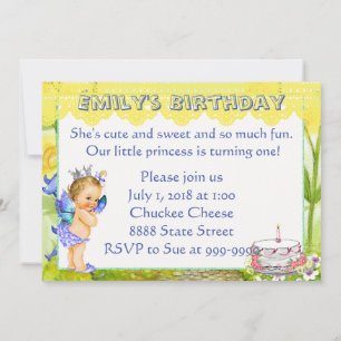 First Birthday Party Invitation Vintage Princess