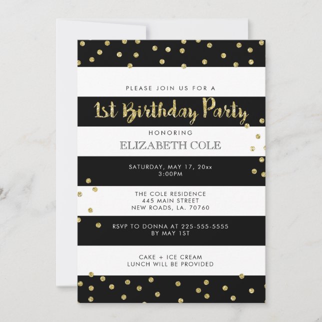 First Birthday Party Invitations (Front)