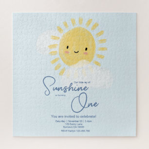 First Birthday Party Ray of Sunshine Cute Baby Jigsaw Puzzle