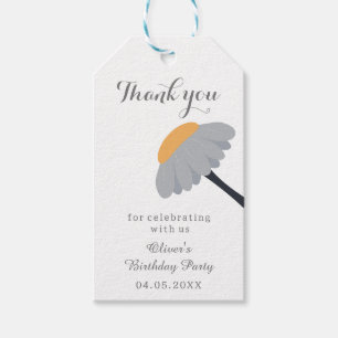 First Birthday Party Snail Rainbow Cute Thank You Gift Tags