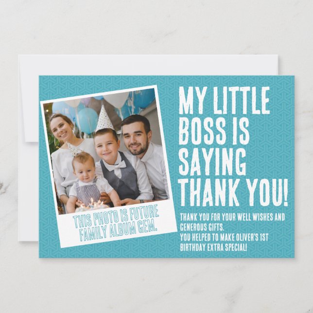 First birthday party Thank you cards (Front)