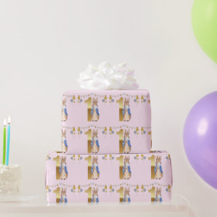 First Birthday Peter the Rabbit White Bubble gum Wrapping Paper