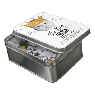 First Birthday Photo Black White Thank you Jigsaw Puzzle