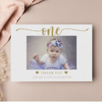 First Birthday Photo Elegant Script