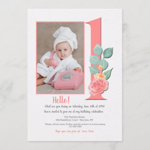 First Birthday Photo Invitation
