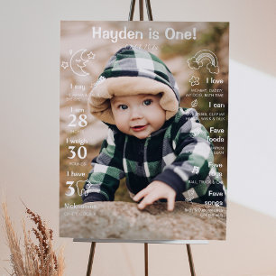 First Birthday Photo Milestone Poster