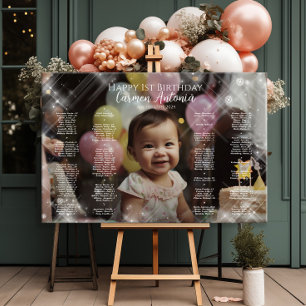 First birthday photo seating chart 1st birthday