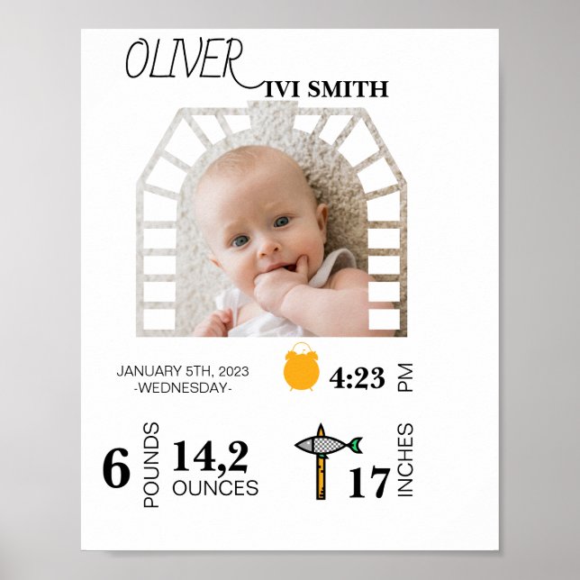 First Birthday Photo Sign Template 1st Birthday  (Front)