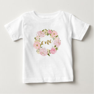 First Birthday Pink Floral T-shirt