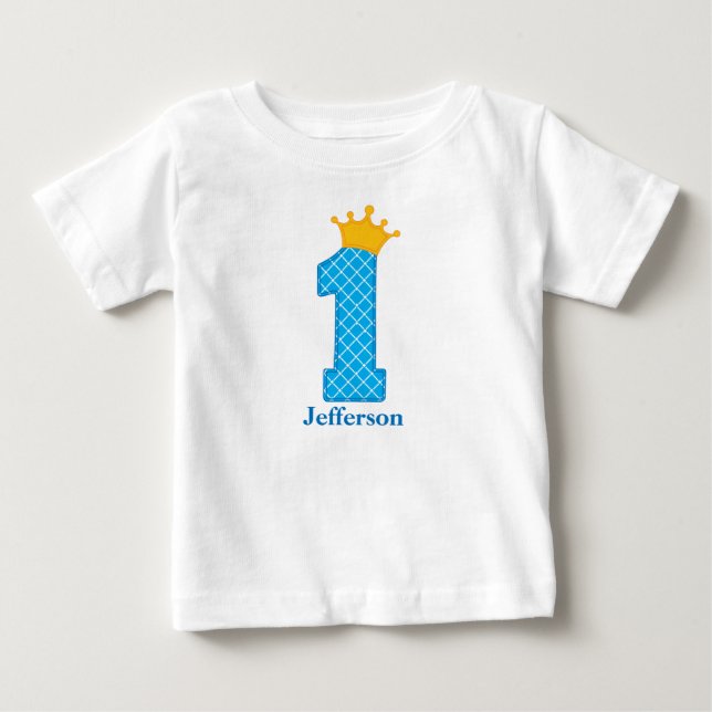 First Birthday Prince Tshirt Personalised (Front)