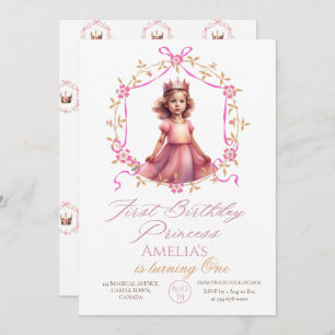 First Birthday Princess 1st Birthday Party Invitation