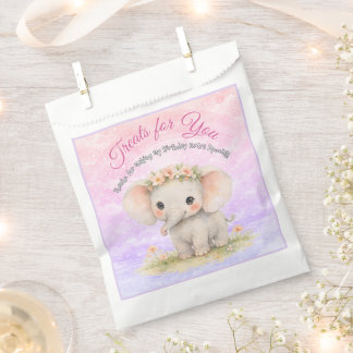 First Birthday Rainbow Party Baby Elephant Girl Favour Bags
