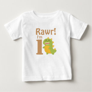 First Birthday, Rawr! I'm 1, Cute Dino Baby T-Shirt