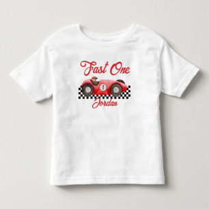 First Birthday Red Race Car Fast One Toddler T-Shirt