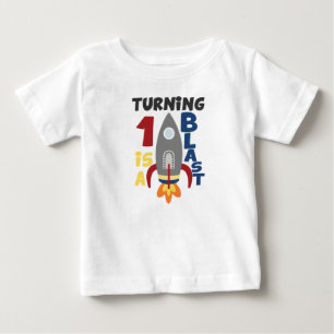 First Birthday Rocket Shirt, Turning 1 Is A Blast Baby T-Shirt