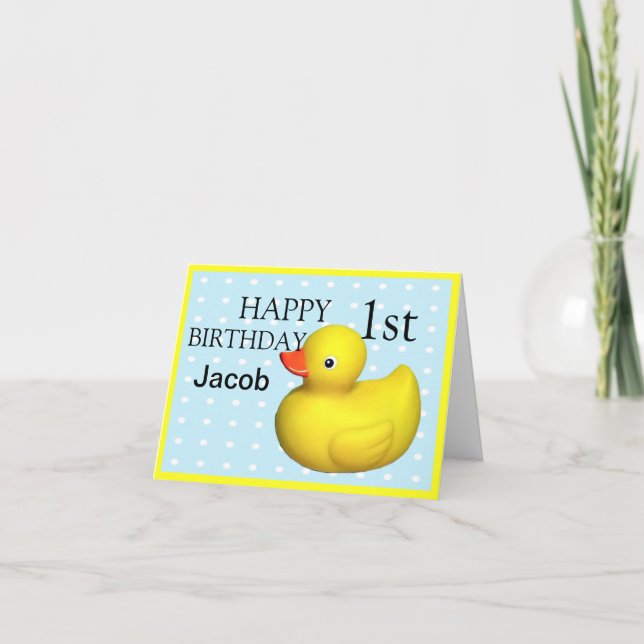 First Birthday Rubber Ducky Card (Front)