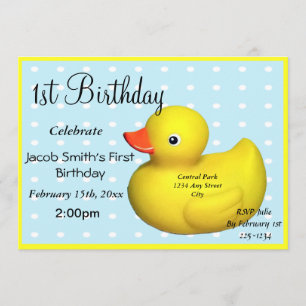 First Birthday Rubber Ducky Invitation