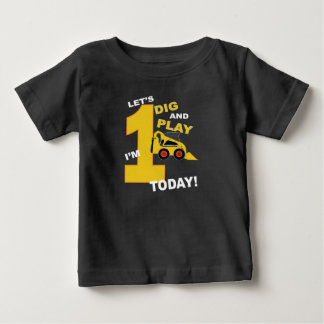 First birthday shirt construction bulldozer let's