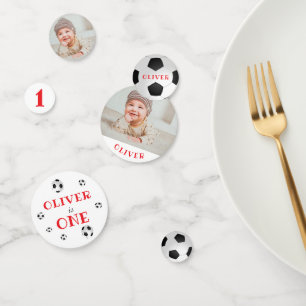 First Birthday Soccer Ball Photo Birthday Party Confetti
