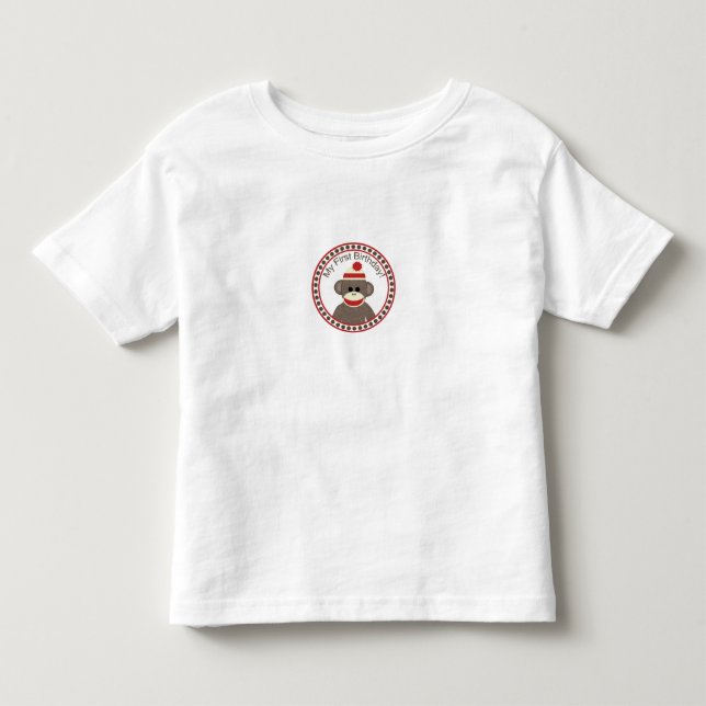 First Birthday sock monkey shirt (Front)