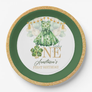 First Birthday St Patrick's Day Personalised Paper Plate