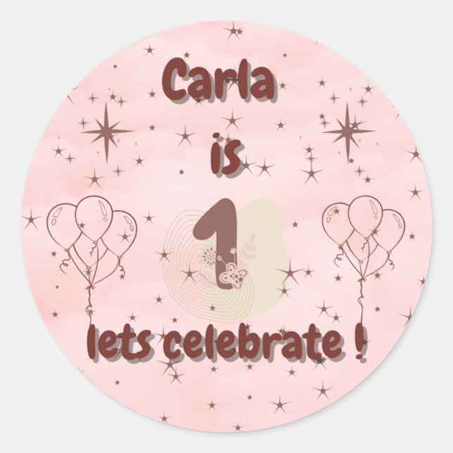  First Birthday Sticker – Cute Party Favour & Gift (Front)