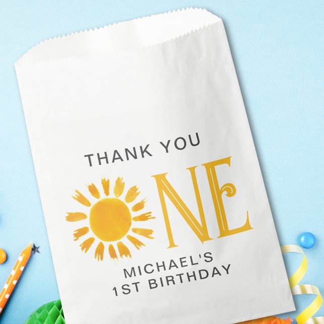 First Birthday Sun Thank You  Favour Bags (Creator Uploaded)