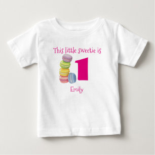 First Birthday Sweet Macarons Personalised Baby T-Shirt