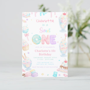 First Birthday Sweet One Pastel Party Invitation