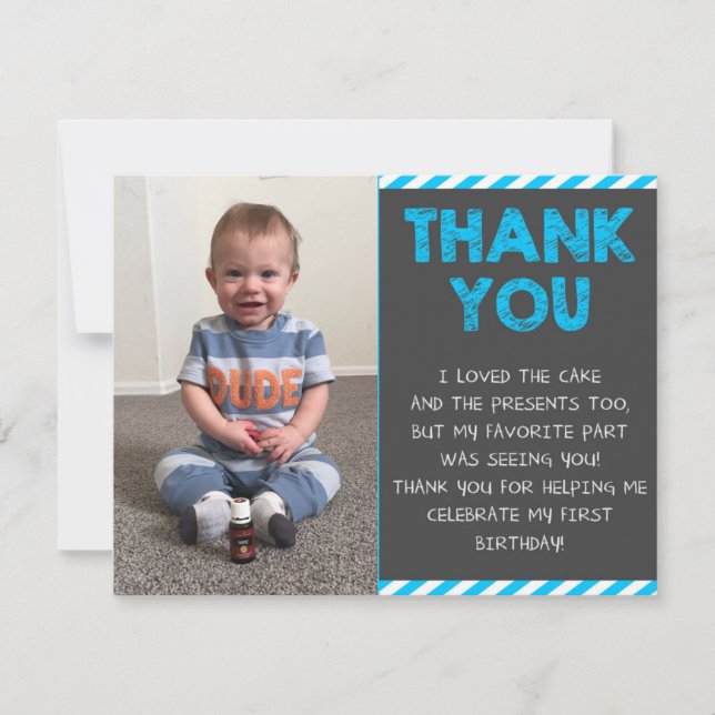 First Birthday Thank you Card (Front)