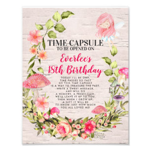 First Birthday Time Capsule Sign Enchanted Fairy