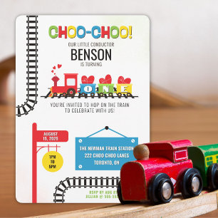 First Birthday Train Invitation