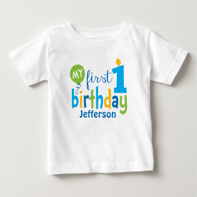First Birthday Tshirt Personalised (Front)
