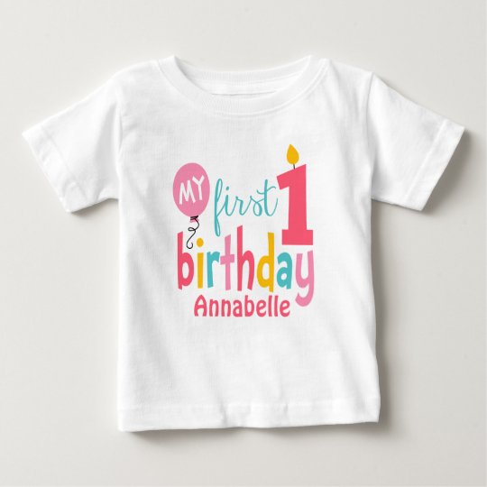 First Birthday Tshirt Personalised Zazzle.co.uk