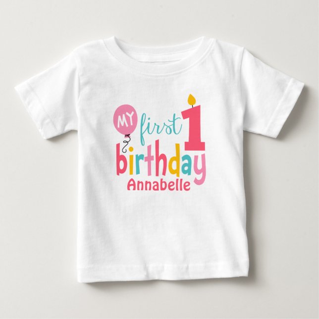 First Birthday Tshirt Personalised (Front)