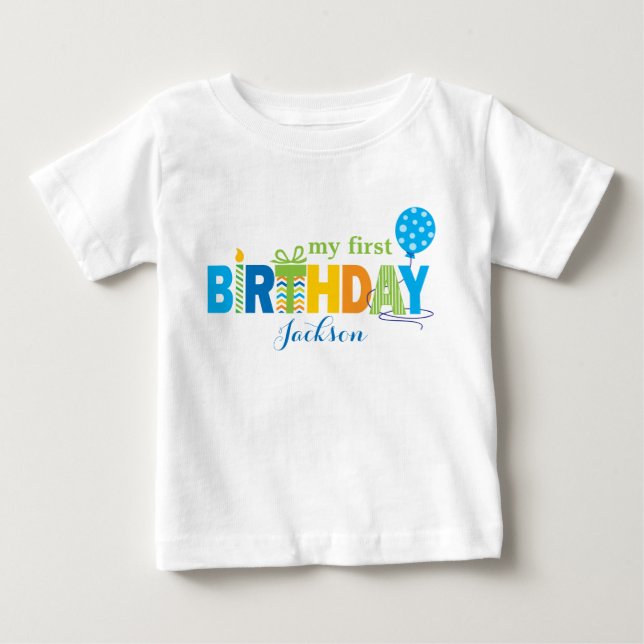 First Birthday Tshirt Personalised (Front)