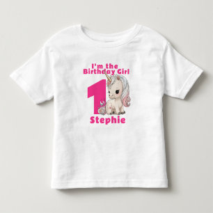 First Birthday Unicorn Personalised Baby Toddler T-Shirt