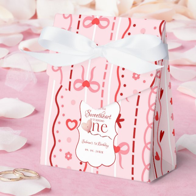 First Birthday valentine baby birthday party Favour Box (Wedding)