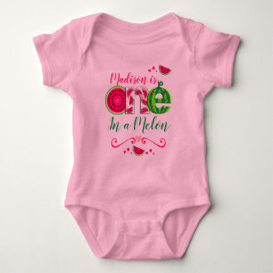 First Birthday Watermelon   One in a melon Baby Bodysuit