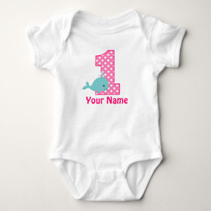 First Birthday Whale Pink Personalised Shirt