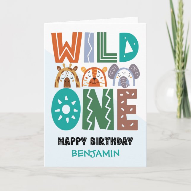 First Birthday Wild One  Card (Front)