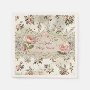 First Bloom Baby Shower Napkin with Elegant Floral