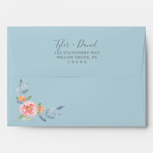 First Bloom Floral Baby Shower Invitation Envelope (Back (Top Flap))