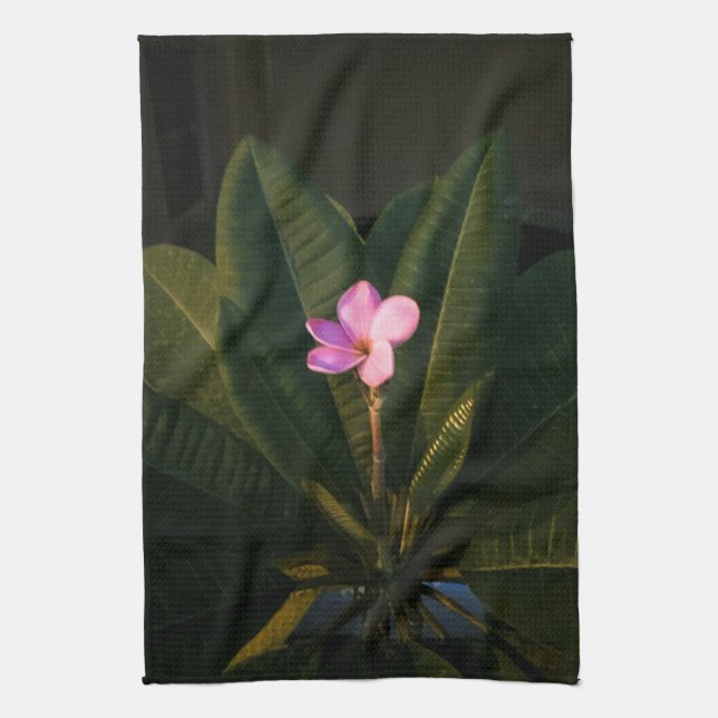 First Bloom, Plumeria Tea Towel (Vertical)