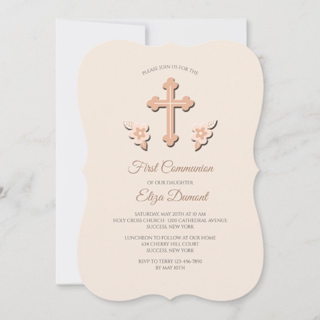 First Bloom Religious Invitations (Front)