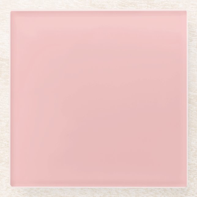 First Blush Pink Solid Colour 13-2003 2022 Glass Coaster (Front)