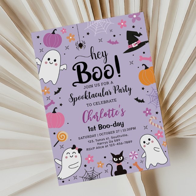 First Boo Day Spooktacular Halloween Birthday Invitation (Creator Uploaded)