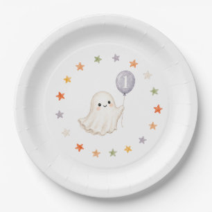 First Boo Ghost Halloween First Birthday Paper Plate